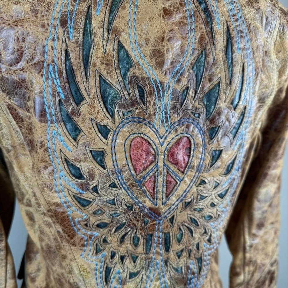 Corral embossed Leather Western Jacket Size Small - Picture 3 of 8